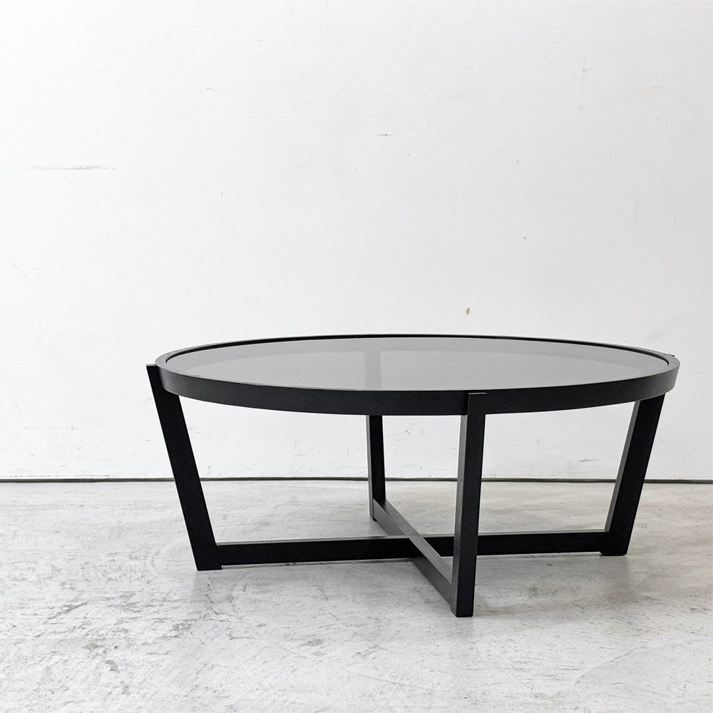 カッシーナイクスシー CASSINA ixc. ラーゴ LAGO ダークグレーガラス センターテーブル Ø90cm ミニマルモダン イタリア ●