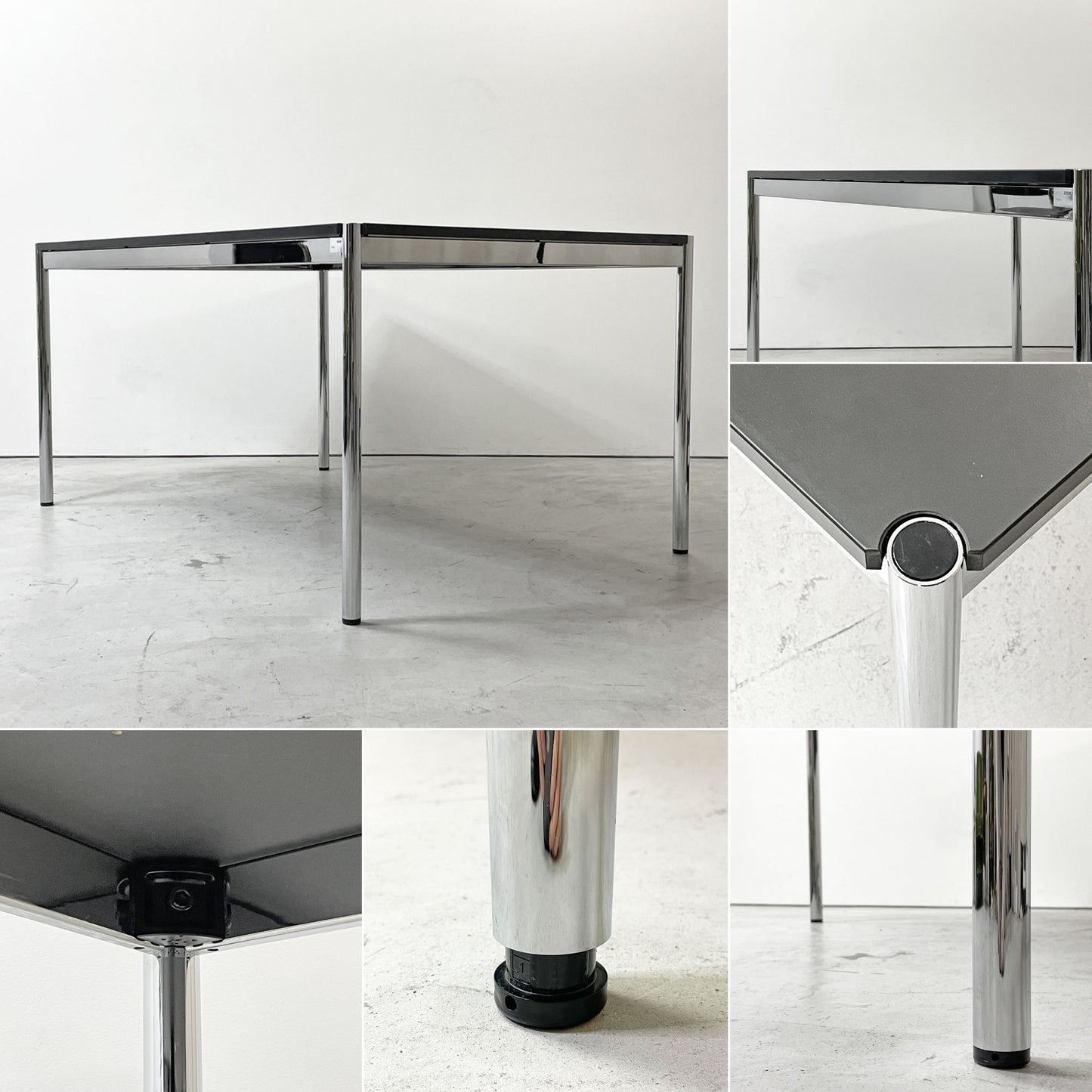 USMモジュラーファニチャー USM Haller USMハラーテーブル ワーキングデスク ダイニングテーブル リノリウム ネロカラー W150×D100cm スイス ●