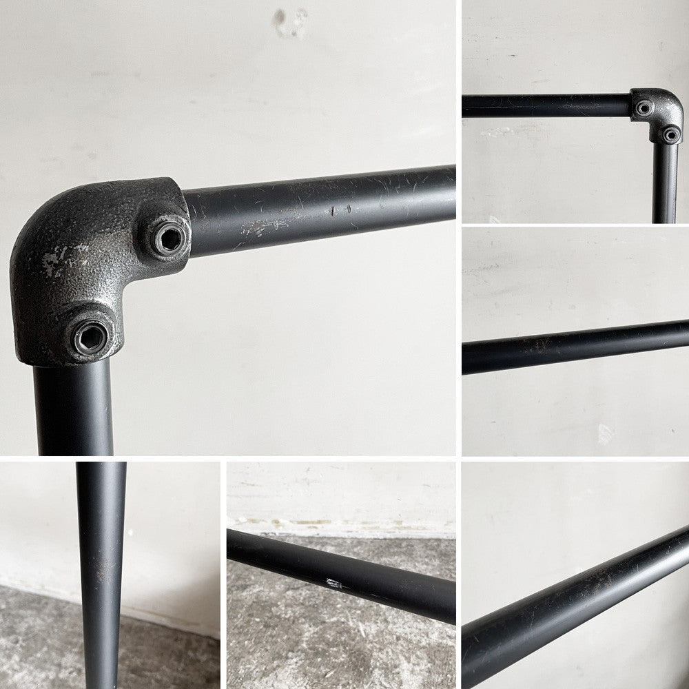 インダストリアルデザイン Industrial Design ハンガーラック 水道管パイプ ガス管 オーダー品 W164cm キャスター付き 店舗什器 ■