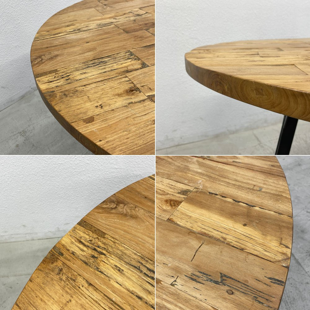 ジャーナルスタンダード ファニチャー JOURNAL STANDARD FURNITURE フェンディ FENDY ラウンドダイニングテーブル チーク古材 Φ100cm 〓