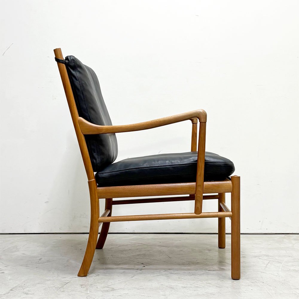 カールハンセン＆サン Carl Hansen & Son OW149 コロニアルチェア ラウンジチェア ウォールナット材 本革 ブラック オーレ・ヴァンシャー ●