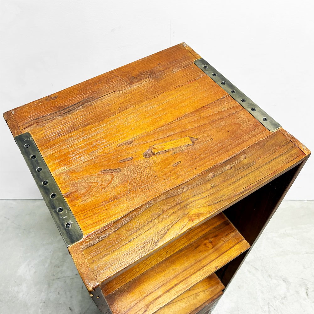 アクメ ファニチャー ACME Furniture トロイ TROY オープンシェルフ 3段 Lサイズ + トロイボックス TROY BOX L 収納 木箱 ボックス 1個セット チーク古材 インダストリアル 合計定価￥42,625- ●