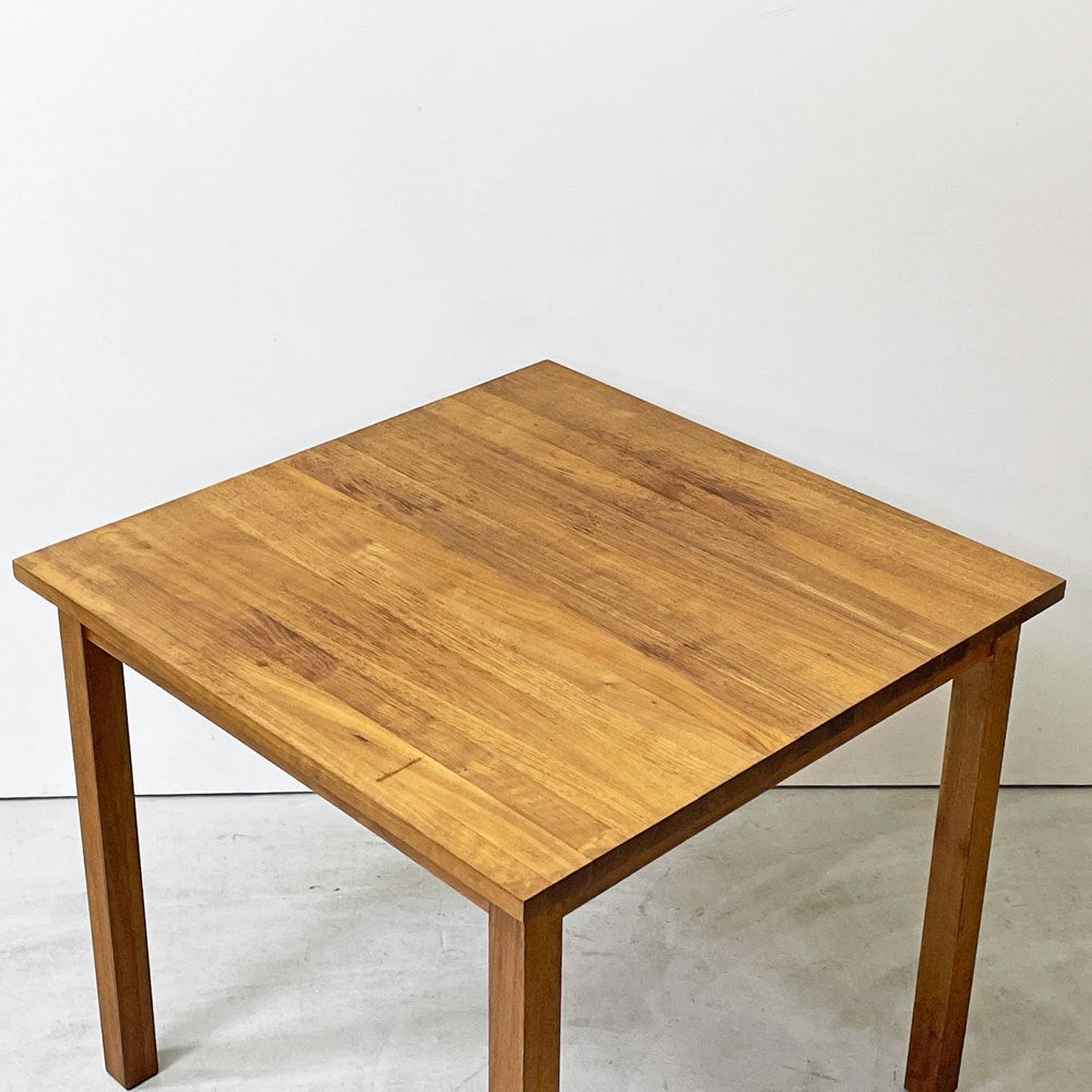 無印良品 MUJI ダイニングテーブル 無垢集成材 W80cm ウォールナット材 スクエア ナチュラルスタイル 廃番 ●