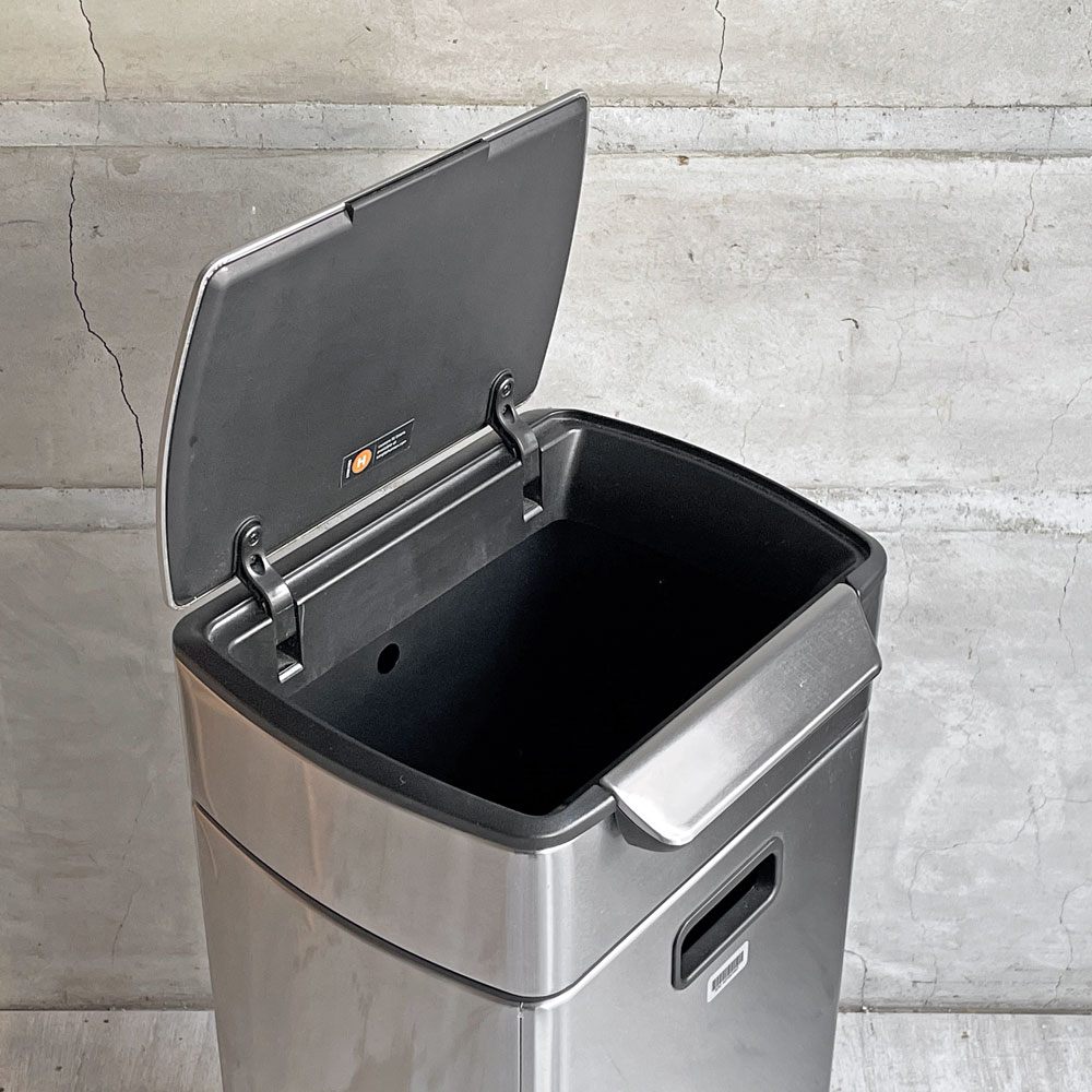 シンプルヒューマン Simple Human レクタンギュラータッチバーカン 30L ダストボックス ゴミ箱 ステンレス シルバー A ♪