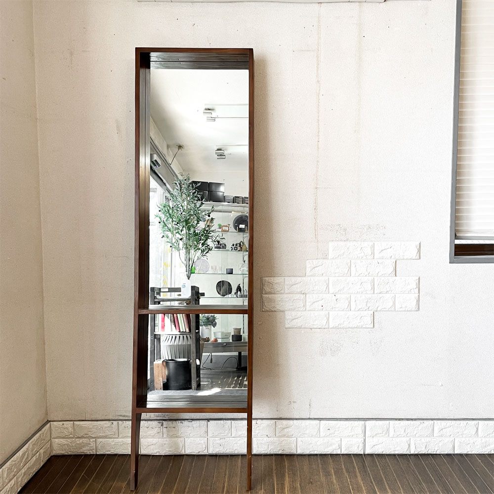 ジャーナルスタンダードファニチャー j.s.F オールドエルムミラー OLD ELM MIRROR スタンドミラー ニレ古材 立てかけ式 H177cm 定価￥29,700- 廃番 ◎