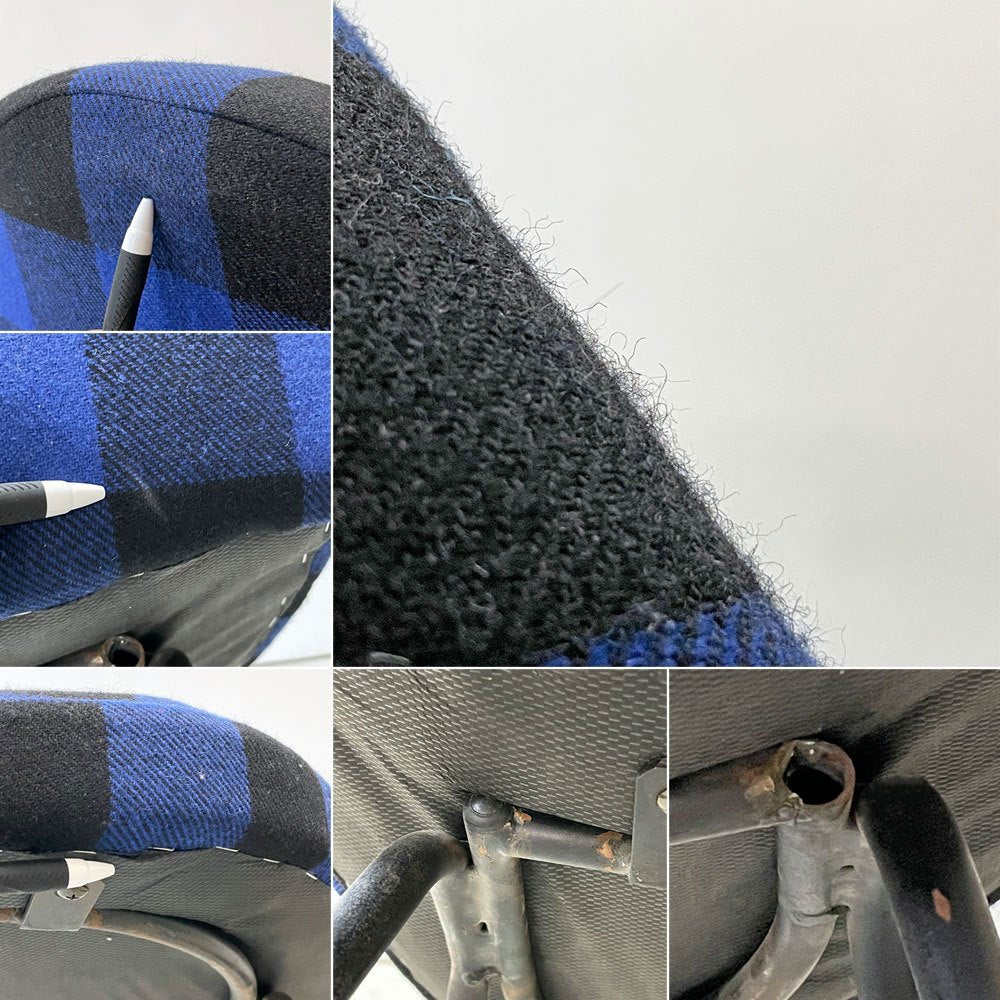 シュタイナー Steiner サイドチェア Model771 タンチェア Tongue バッファローチェック ジョセフ・アンドレ・モット Joseph-Andre Motte フランス ビンテージ 希少 ●