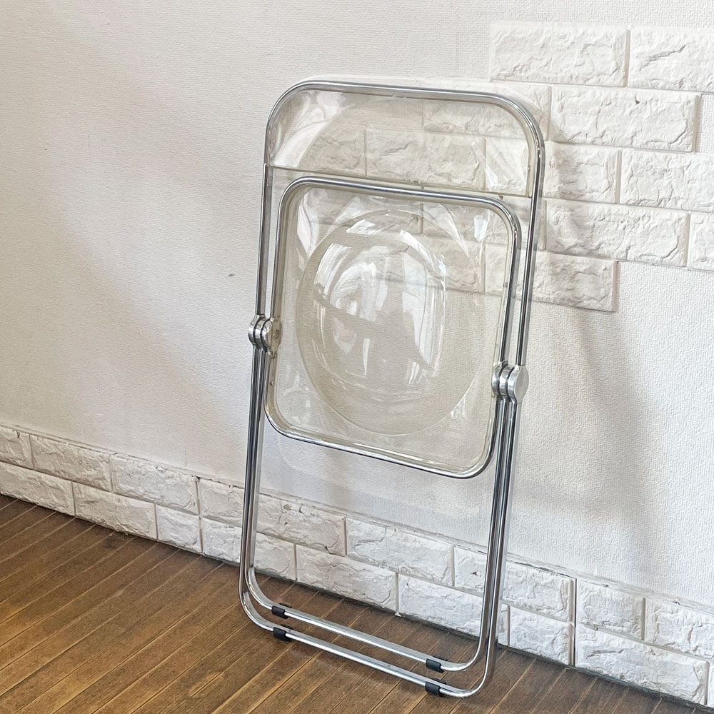 アノニマカステッリ ANONIMA CASTELLI プリアチェア PLIA チェア クリア クロームフレーム ジャンカルロ・ピレッティ イタリア 現状品 ◎