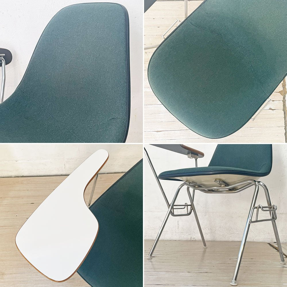 ハーマンミラー Herman Miller サイドシェルチェア セカンド 2nd ビンテージ アプホルスター スクールベース スタッキングベース 肘掛けテーブル付 イームズ ミッドセンチュリー A ★
