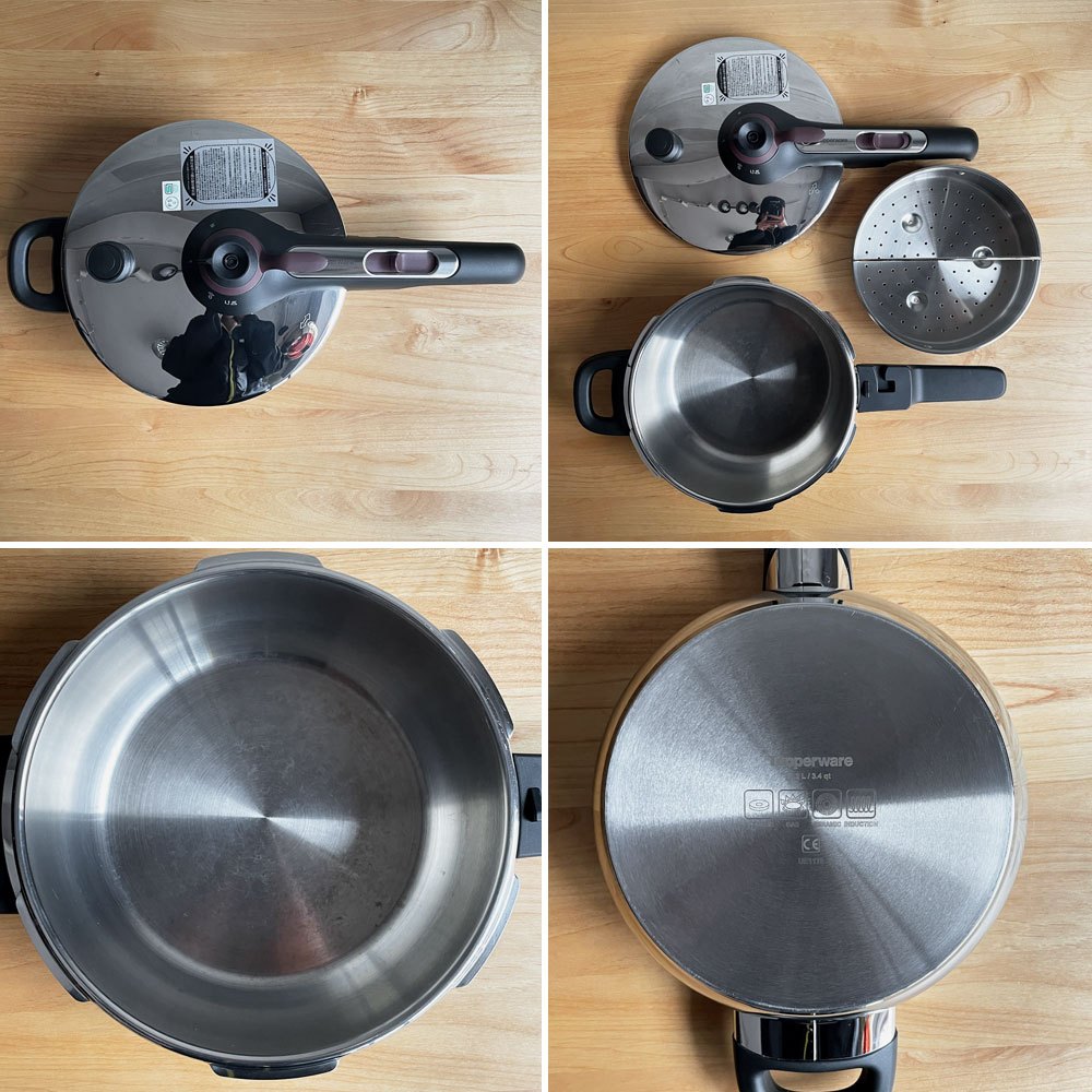 タッパーウェア Tupperware 圧力鍋 プレッシャークッカー Pressure Cooker 3.2L IH対応 すのこ付 ステンレス アメリカ ♪