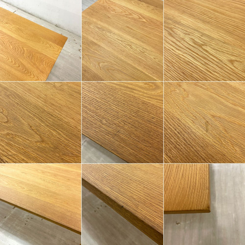 無印良品 MUJI リアルファニチャー REAL FURNITURE ダイニングテーブル オーク無垢集成材 シンプル ナチュラルテイスト W220cm ●