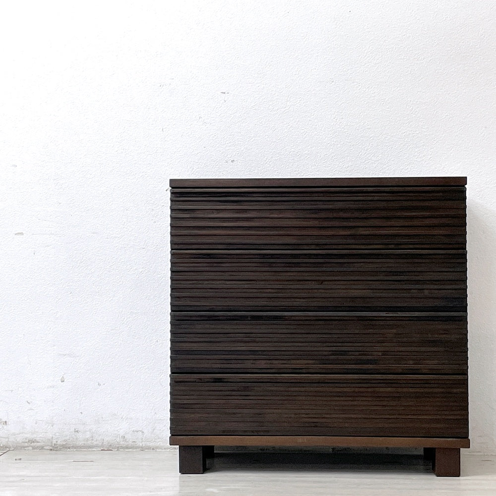 エーフラット a.flat ルーバー キャビネット v02 Louver cabinet 引出タイプ D2 4段チェスト Chest アジアンモダン オプション角脚付 ●