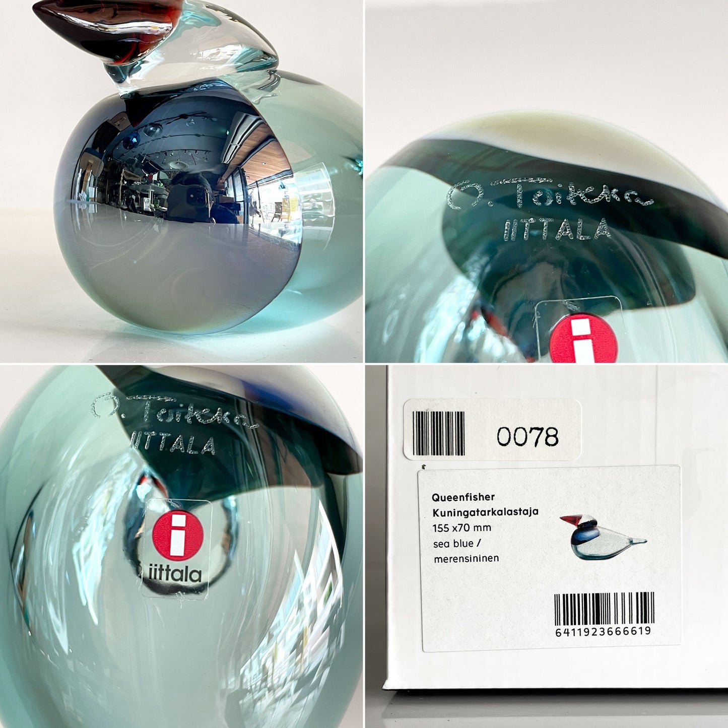 イッタラバード iittala Bird バーズバイトイッカ Birds by Toikka クイーンフィッシャー Queenfisher シーブルー 2019年限定 オイバ・トイッカ Oiva Toikka 箱付 北欧雑貨 ■