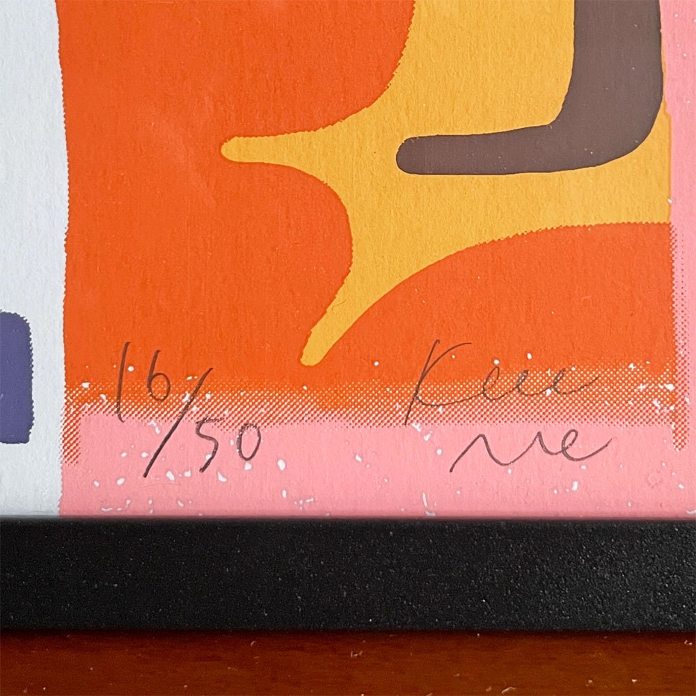 キーニュ Keeenue オッドワンカット ODD ONE CUT シルクスクリーン 44×31.5cm 額装品 箱付 16/50 サイン入り 〓