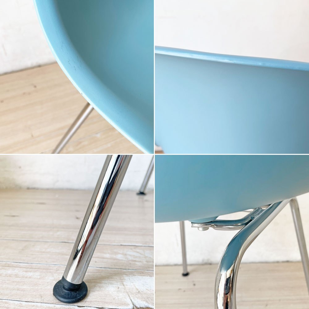 ハーマンミラー HermanMiller × ヴィトラ vitra サイドシェルチェア ペールブルー ポリプロピレン Hベース C&Rイームズ ★