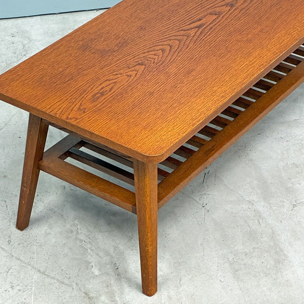 パシフィックファニチャーサービス P.F.S. ローテーブル DH TEA TABLE WITH SHELF Sサイズ W102cm ナラ材 マガジンラック付 ◎