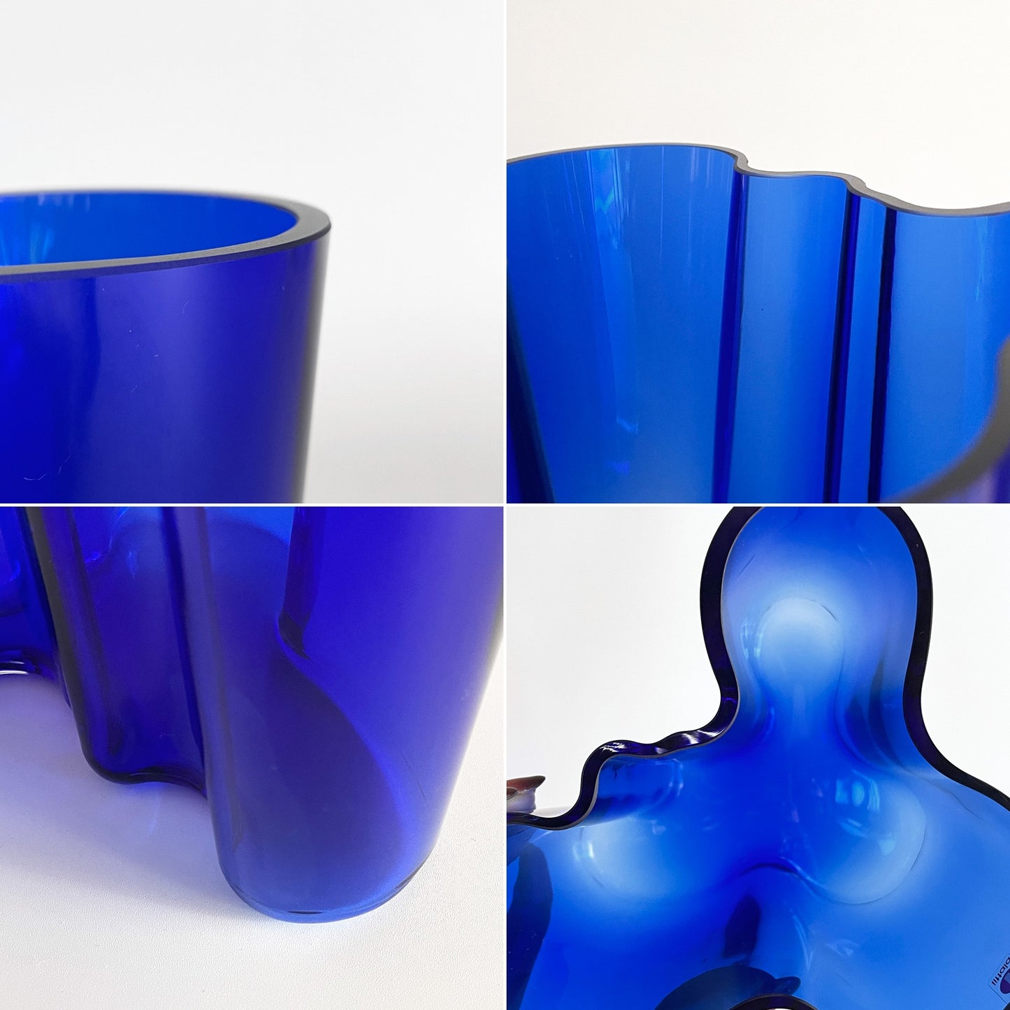 イッタラ iittala アルヴァ・アアルト コレクション Alvar Aalto Collection ベース 120mm コバルトブルー フラワーべース 花瓶 フィンランド 北欧雑貨 箱付 ■