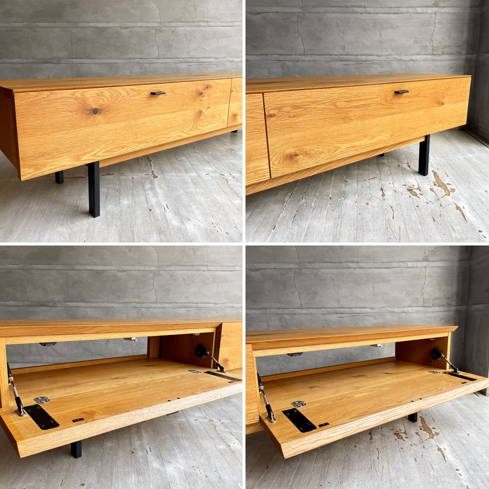 カーフ karf ノット Knot テレビボード TV board 180 Oak AVボード オーク無垢材 ブラックスチール 定価￥203,500- ♪