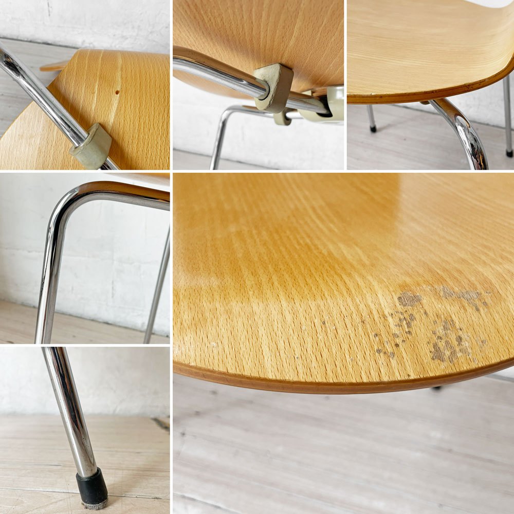 フリッツハンセン Fritz Hansen 3101 アリンコチェア アントチェア 4本脚 ナチュラルビーチ ラッカー仕上げ フェルトグライズ アルネ・ヤコブセン D ★