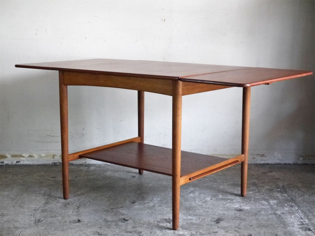 アンドレアス タック Andreas Tuck AT32 ドロップリーフテーブル チーク材×オーク材 ハンス J.ウェグナー 北欧ビンテージ ■