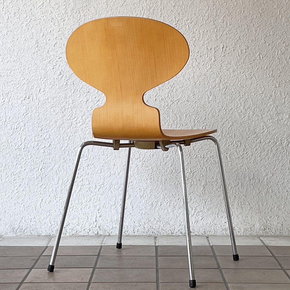 フリッツハンセン Fritz Hansen アントチェア 4本脚 ナチュラルビーチ ラッカー アルネ・ヤコブセン 北欧家具 B ◇