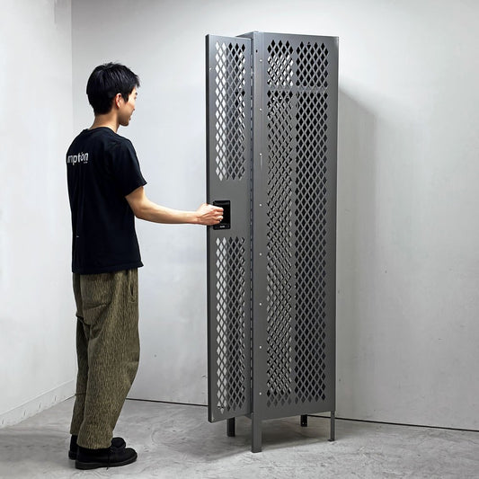 ULINE社 Ventilated Single Tier Lockers スチール製メッシュ ロッカー ティアロッカー 1人用 US ガレージ インダストリアルデザイン C ●