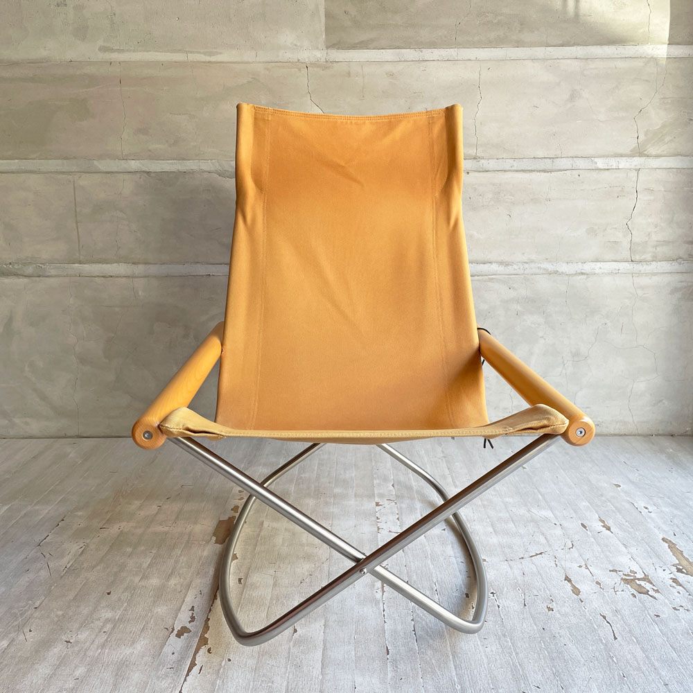 ニーチェア エックス NY chair X ロッキングチェア フォールディングチェア 折り畳みチェア キャメル ナチュラル ビーチ材 新居猛 MoMA 藤栄 定価￥62,700- ♪