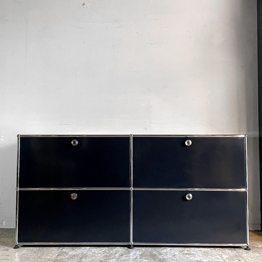 ユーエスエムハラー USMハラー USM Haller モジュラーファニチャー キャビネット シェルフ 2列2段 W152×H74cm ドロップダウンドア×4 ■