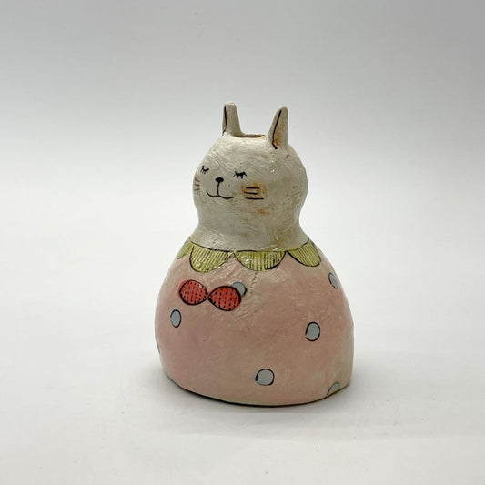 the cozy nook ネコの花入れ 一輪挿し 器 うつわ 沖縄 ハンドクラフト 彫刻 陶芸 現代作家 ★
