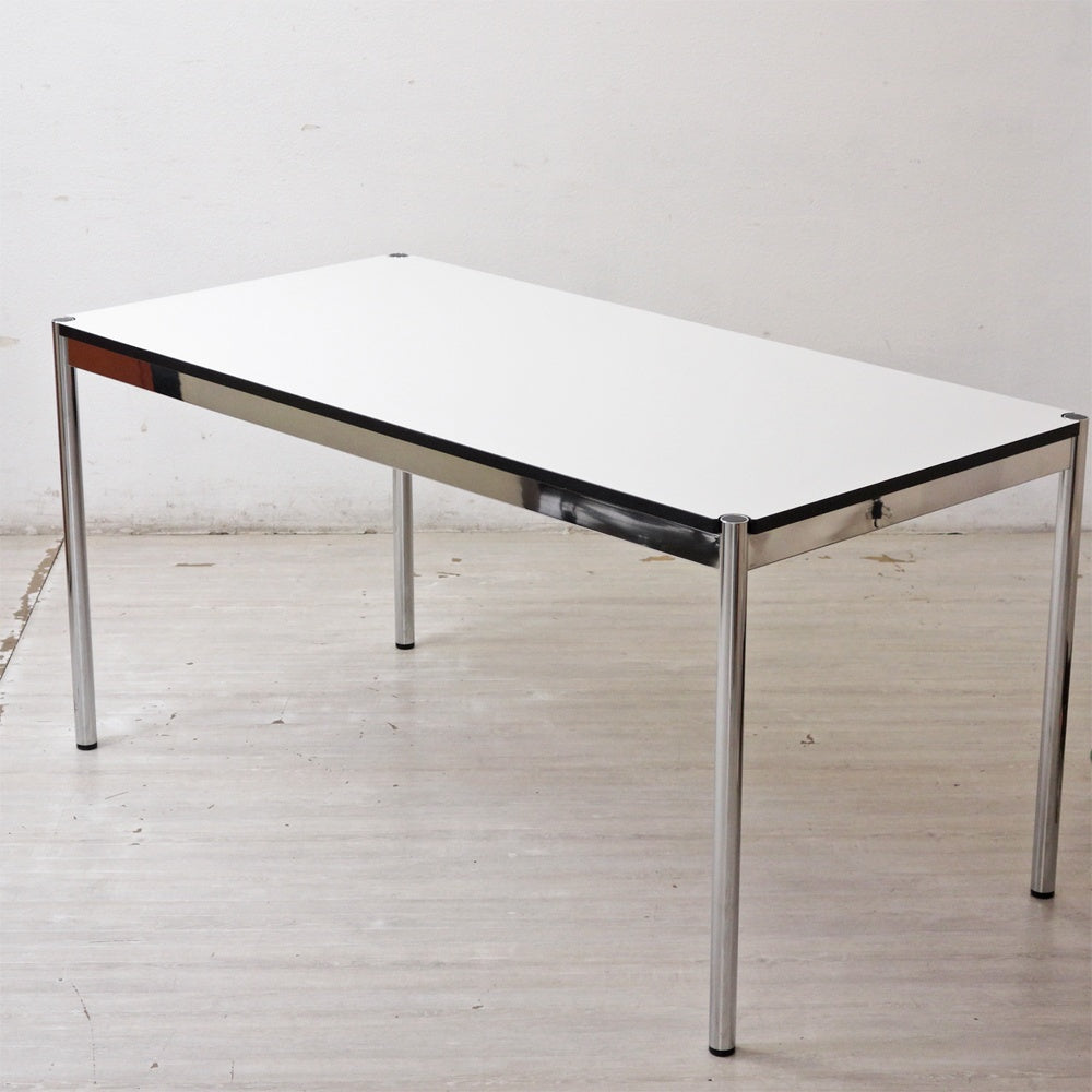 USMモジュラーファニチャー USM Haller USMハラーテーブル ワーキングデスク ダイニングテーブル W150×D75×H74cm アジャスター パールグレーラミネート(ホワイト) 高さ調整機能付 C ●