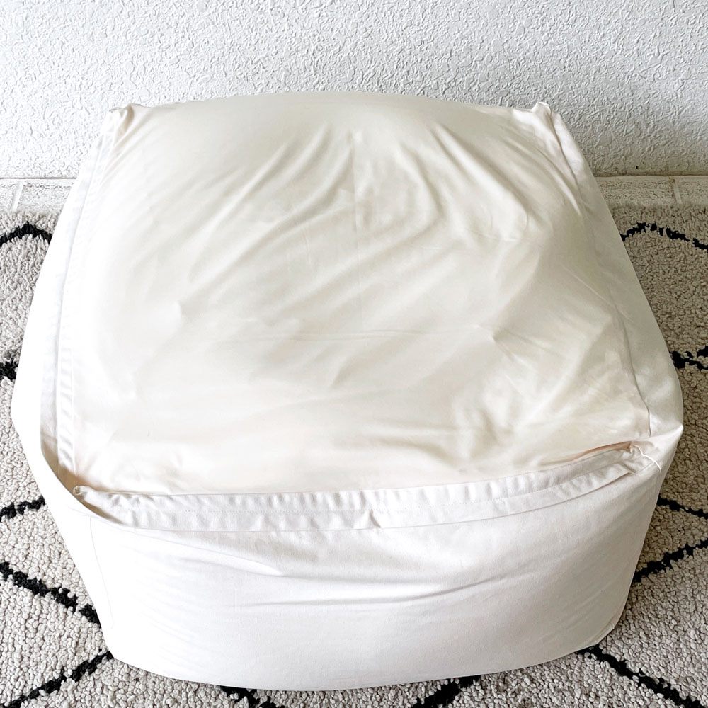 無印良品 MUJI 体にフィットするソファ ビーズクッション オフホワイト 定価15,980円 良品 A ◇