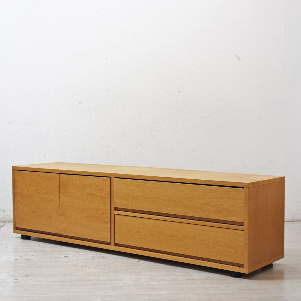 無印良品 MUJI スタッキングキャビネット AVボード テレビ台 引き出し2杯 オーク材 シンプルデザイン ●