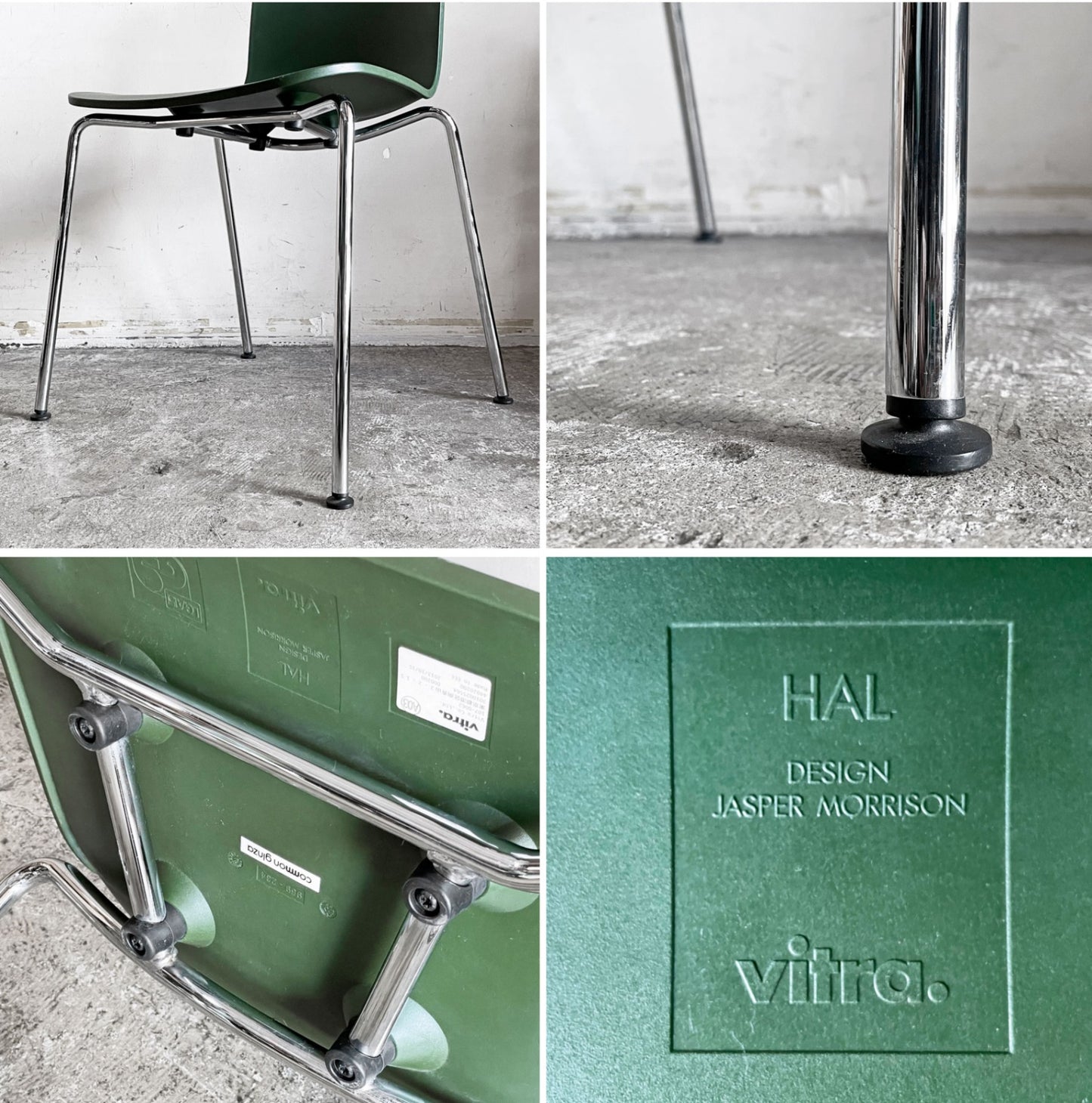 ヴィトラ vitra ハルチューブ HAL Tube サイドチェア ダイニングチェア スタッキング グリーン ジャスパー・モリソン C ■