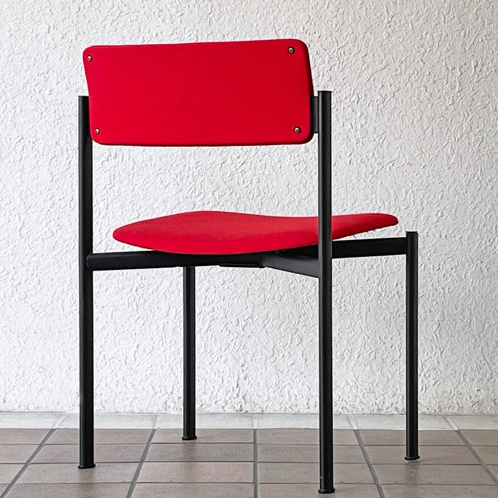 アスコ ASKO キキチェア KIKI CHAIR ダイニングチェア スチール ファブリック レッド イルマリ・タピオヴァーラ フィンランド 北欧家具 ビンテージ ◇