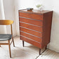 北欧ビンテージ Scandinabian Vintage チェスト キャビネット 6ドロワーズ チーク材 H101cm デンマーク 北欧家具 鍵欠品 ★