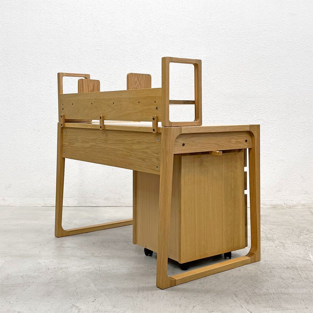 アクタス ACTUS アクタスキッズ フォピッシュ foppish デスク&ロータイプ デスクシェルフ＆デスクワゴン セット オーク材 W110cm 〓