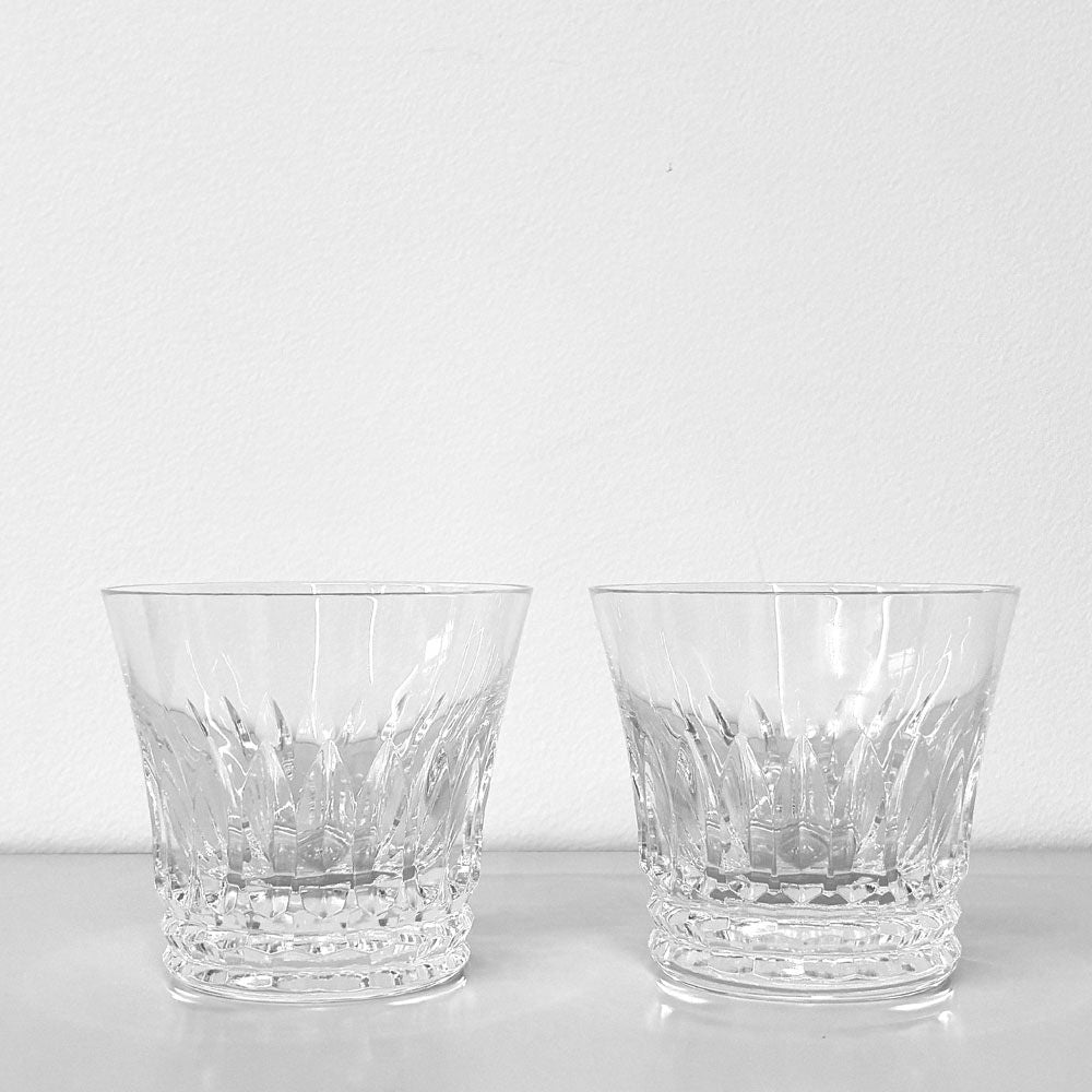 バカラ Baccarat ティアラ TIARA 2021年 イヤータンブラー ロックグラス ペア 2脚セット クリスタル 箱付 未使用品 ◎