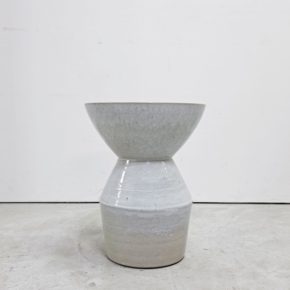 タイム＆スタイル TIME&STLE stoneware sculpture 石見焼 スツール TSSG107 サイドテーブル オブジェ 彫刻 嶋田窯 伝統工芸 定価￥95,700- ●
