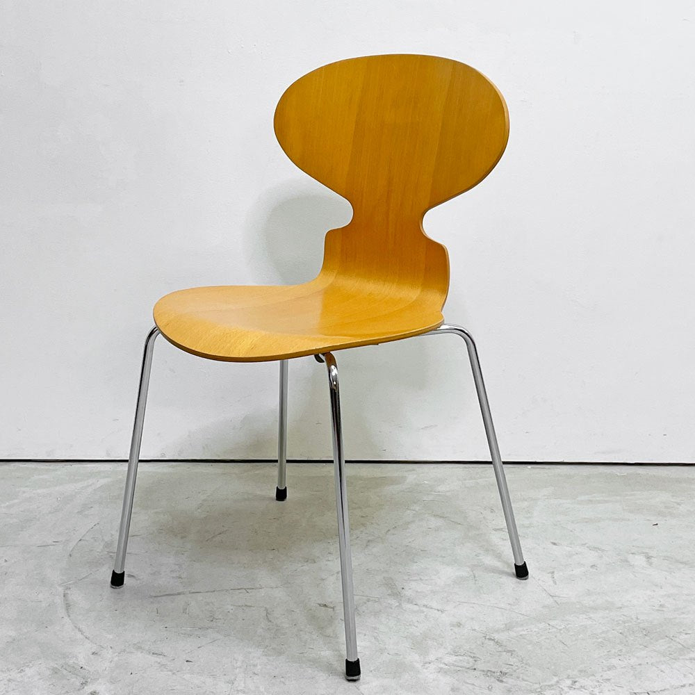 フリッツハンセン Fritz Hansen 3101 アリンコチェア アントチェア 4本脚 ナチュラルビーチ ラッカー仕上げ フェルトグライズ アルネ・ヤコブセン D ●