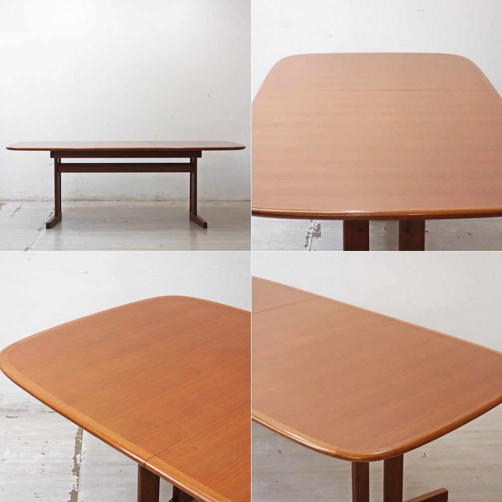 ジャパンビンテージ Japan Vintage チーク材 エクステンション ダイニングテーブル W160・200cm 伸長式 北欧デザイン ●