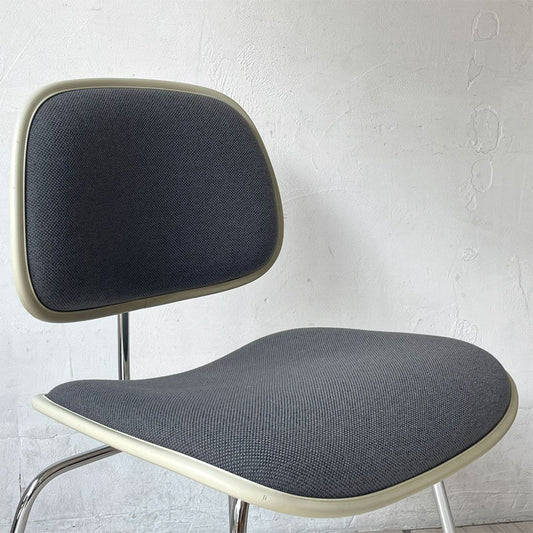 ハーマンミラー Herman Miller ツーピースプラスチックチェア Two Piece Plastic Chair DCM ホワイト グレー ファブリック張替済 ビンテージ イームズ 希少 ★