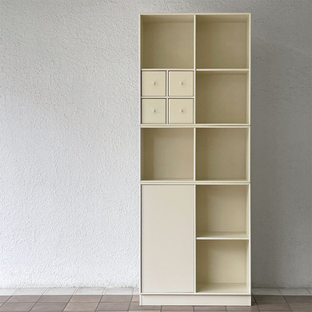 モンタナ MONTANA システムシェルフユニット SYSTEM SHELF UNIT 4ユニット キャビネット 木製1扉付＆4ドロワー付＆2段ラック＋ベース デンマーク ◇