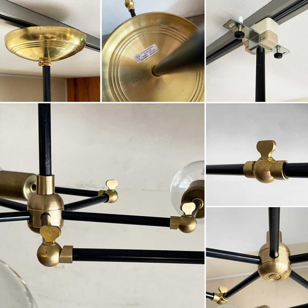 アクメファニチャー ACME Furniture ソリッドブラスランプ 5アーム ブラックアーム SOLID BRASS LAMP 5ARM BLACK 真鍮 シーリングライト ミッドセンチュリー 廃番カラー 参考定価￥143,000- ■