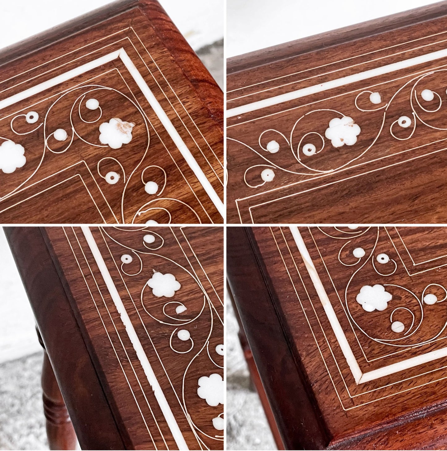 クラシカルデザイン Classical Design サイドテーブル シーシャムウッド 象嵌 ■