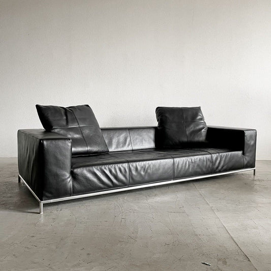 ビーアンドビー イタリア B&B Italia ジョージ George 3Pソファ W260cm 初代モデル 本革 レザー ブラック イタリアンモダン アントニオ・チッテリオ 〓