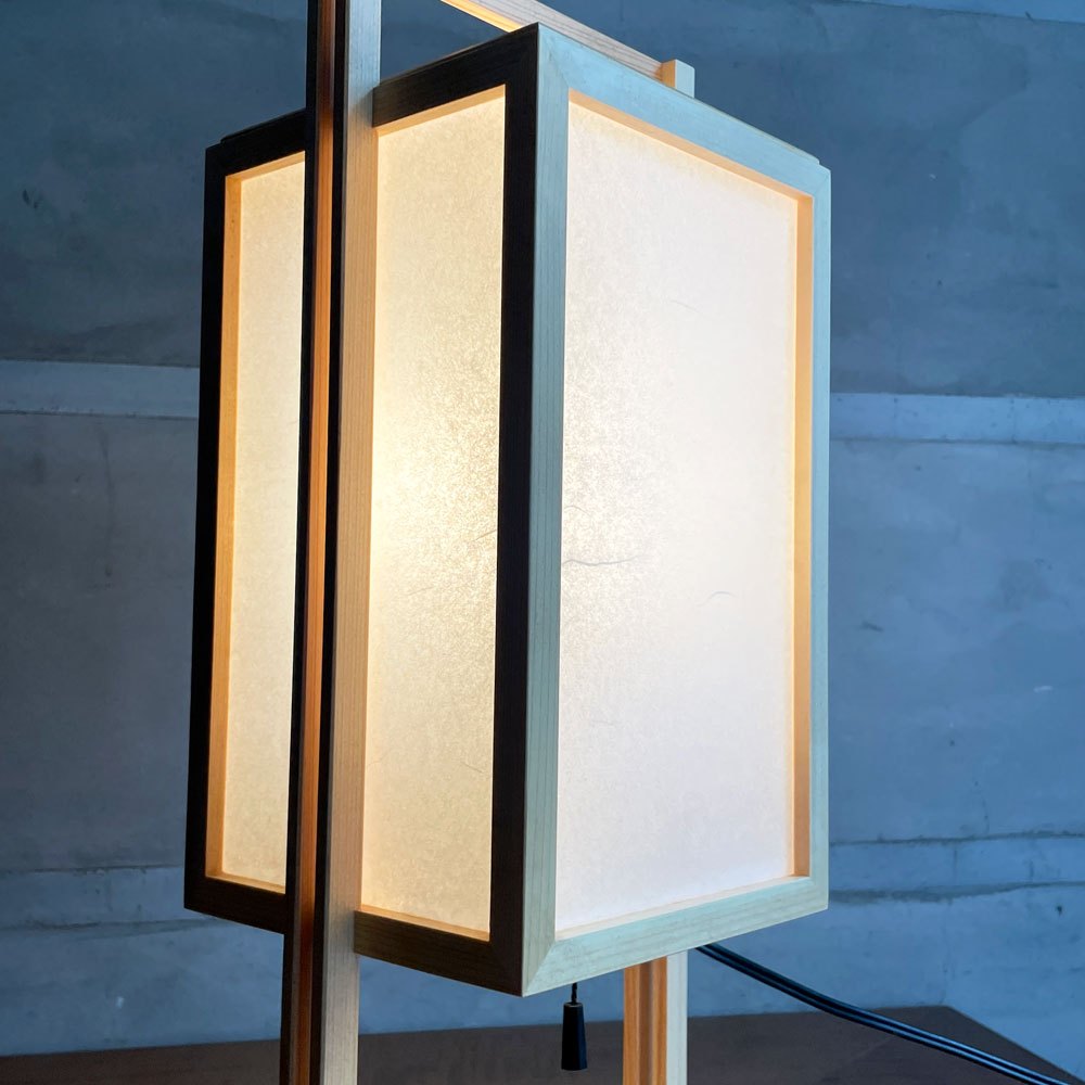 らんぱだ Lampada スタンドライト 行灯 A520 仁 jin 国産檜材 雲竜 ジャパンディスタイル 保管品 箱付き♪