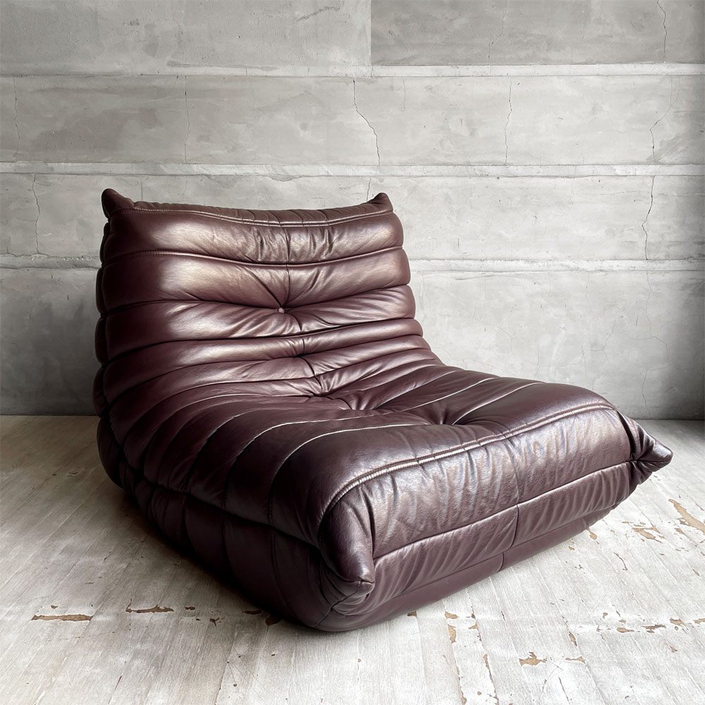 リーンロゼ ligne roset トーゴ TOGO 1シーターソファ 1Pソファ 合成皮革 ミッシェル・デュカロワ Michel Ducaroy ♪