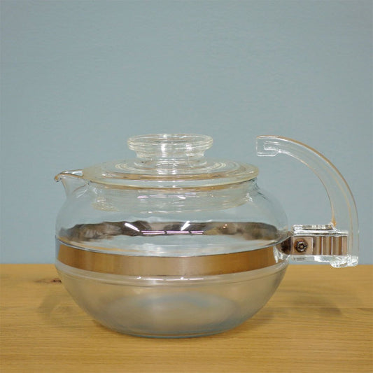 オールドパイレックス OLD PYREX コーニング社 Corning フレームウェア FLAMEWARE ティーポット 逆ハンドル USビンテージ ◎