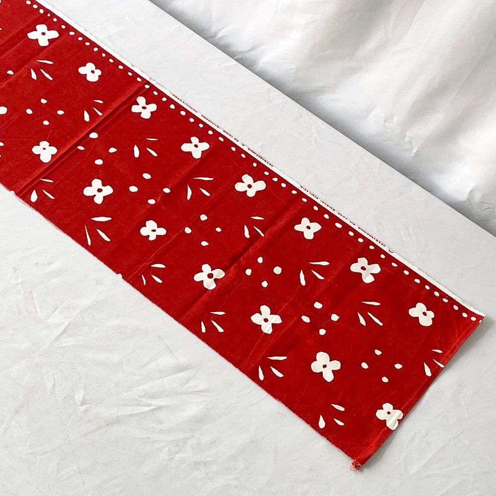 マリメッコ marimekko クッカケト KUKKAKETO フィンランド ビンテージ ファブリック W27 x H113cm 朱色 石本藤雄 北欧雑貨 ◇