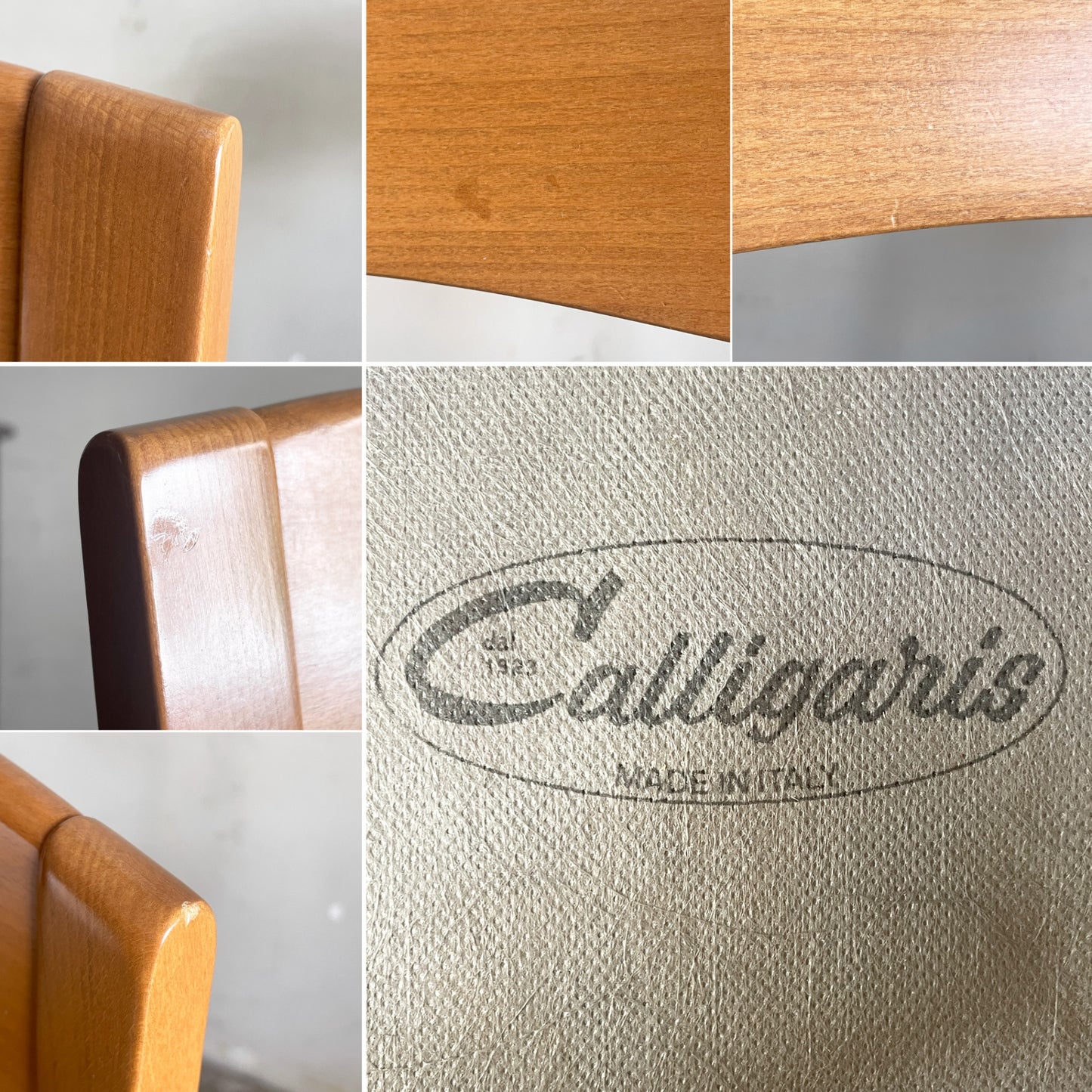 カリガリス Calligaris ビーチ材 ダイニングチェア ブルー系カラー PVCレザーシート 合皮 2脚セット イタリアモダン ■