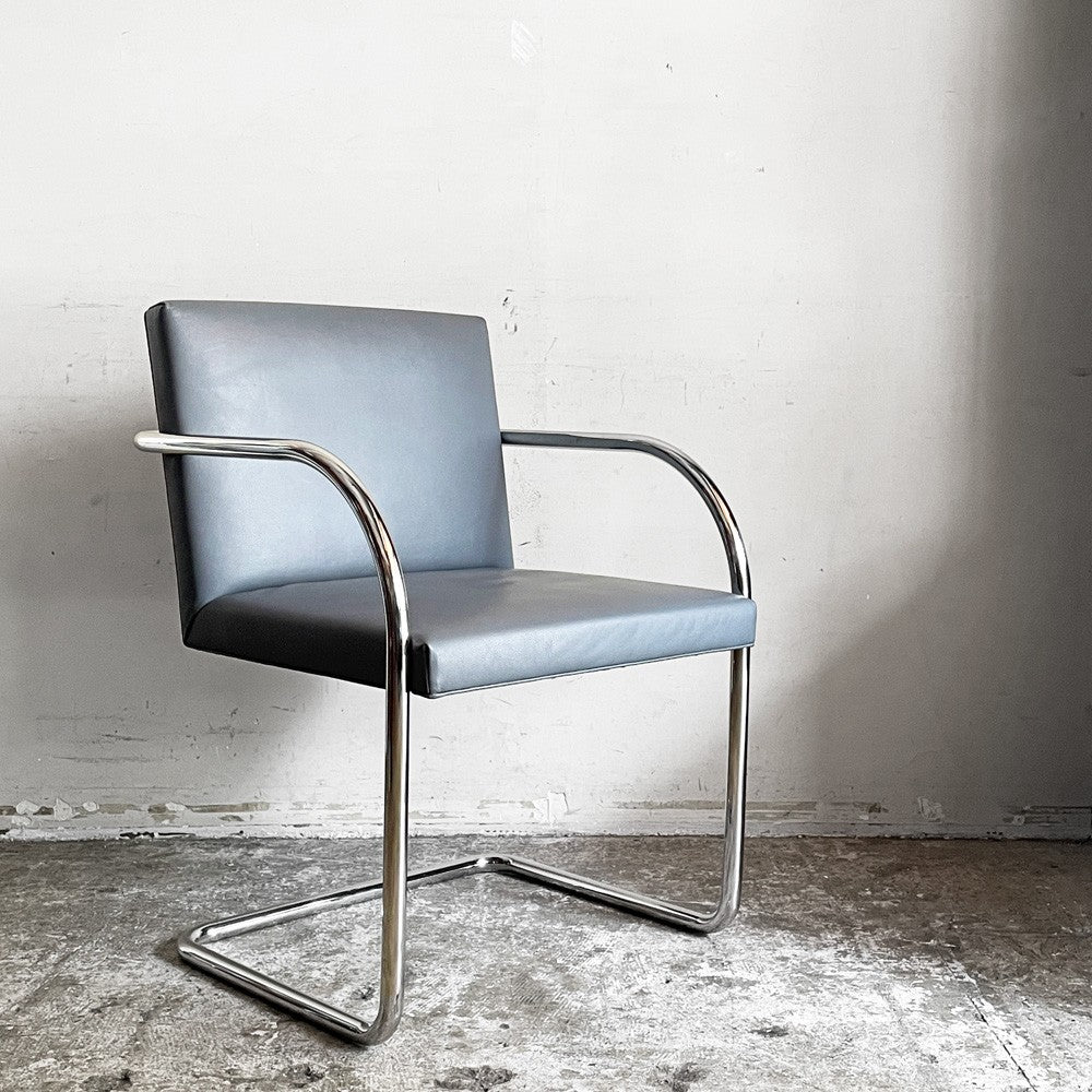 ノル ノール Knoll ブルーノ brno アームチェア チューブラー 合皮レザー グレー系カラー ミースファンデルローエ カンチレバー ■